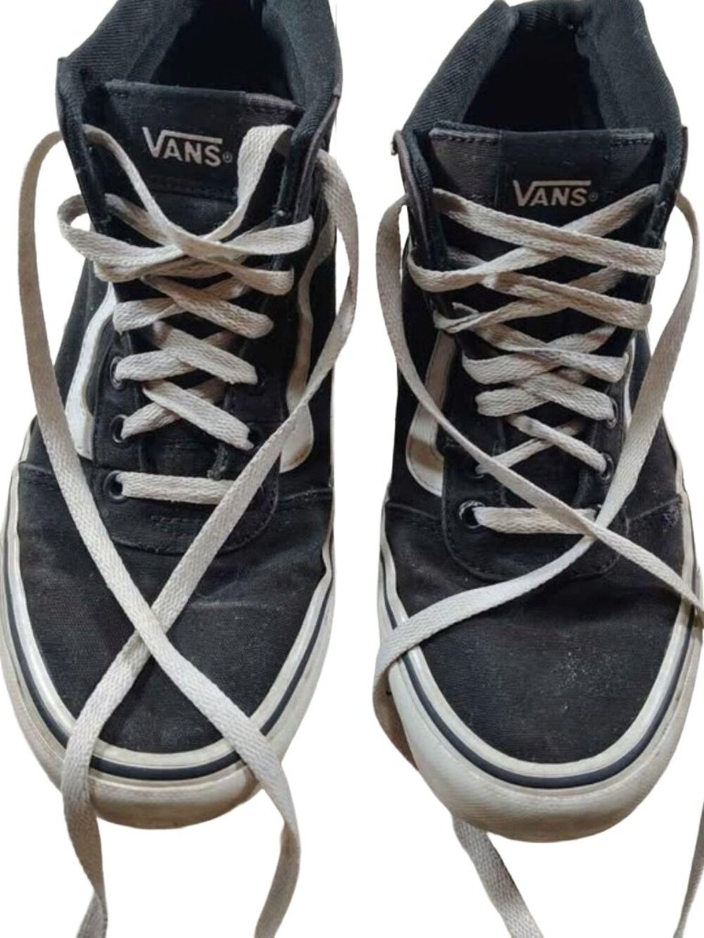 Women's Vintage 90's Black Size 8.5 Vans Mid-Top Sneakers